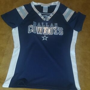 NFL Womens Navy and White Dallas Cowboys Jersey
